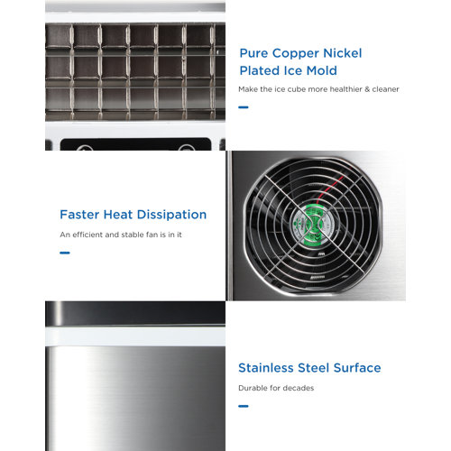 ADT 44 Lb. lb. Daily Production Cube Clear Ice Portable Ice Maker & Reviews Wayfair